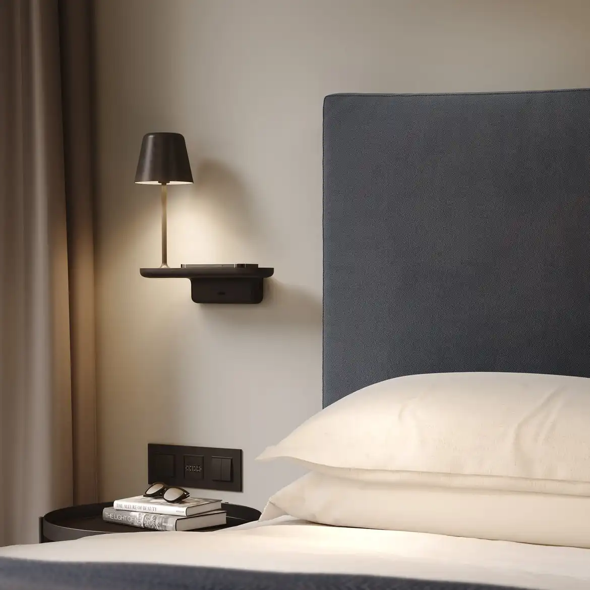 Lampu dinding multifungsi untuk samping tempat tidur