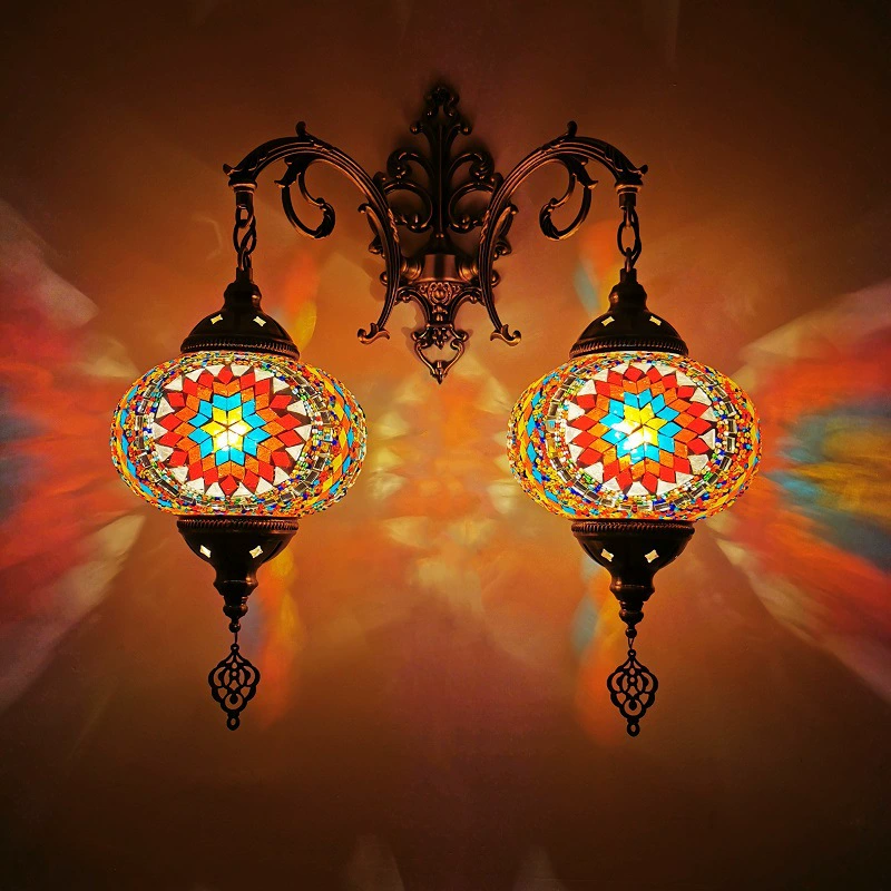 Lampu dinding klasik Turki berkepala ganda