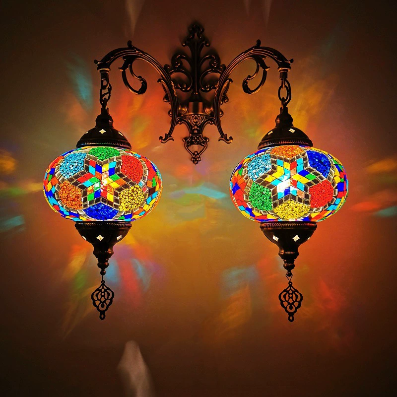 Lampu dinding klasik Turki berkepala ganda