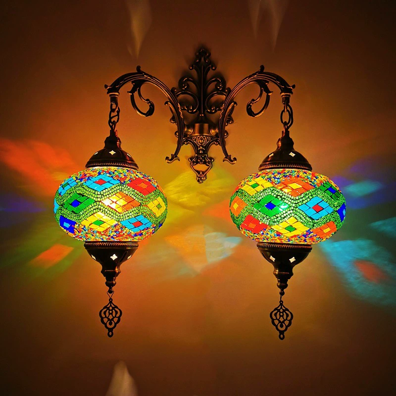 Lampu dinding klasik Turki berkepala ganda