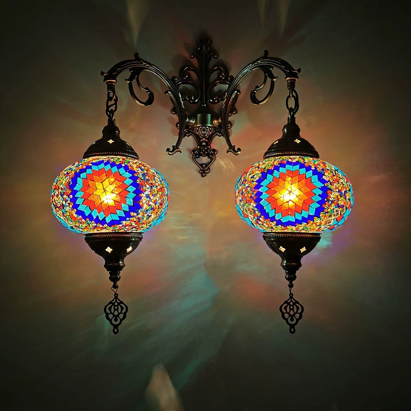 Lampu dinding klasik Turki berkepala ganda