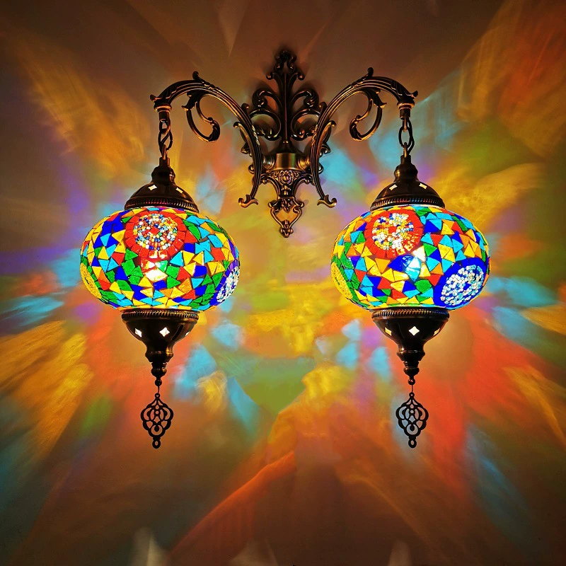 Lampu dinding klasik Turki berkepala ganda