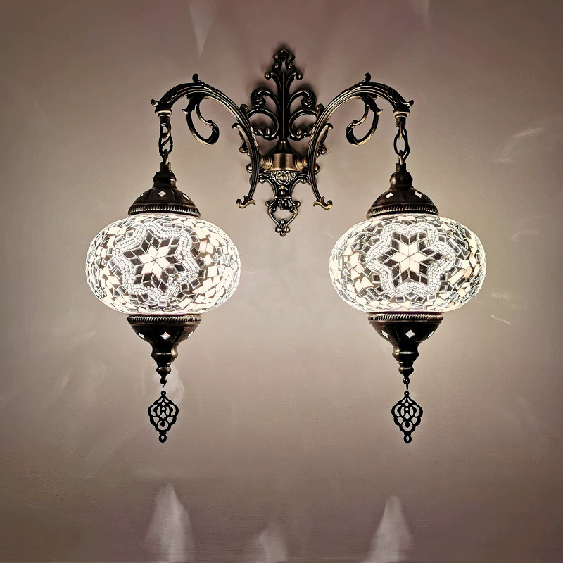 Lampu dinding klasik Turki berkepala ganda