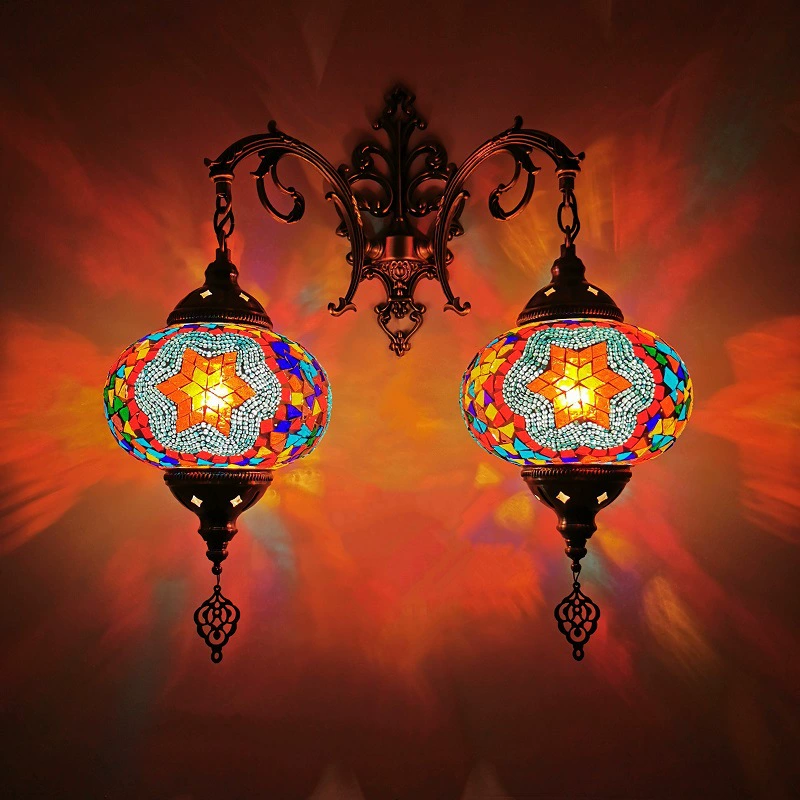Lampu dinding klasik Turki berkepala ganda